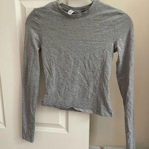 H&M Basics Gray Long Sleeve T Shirt